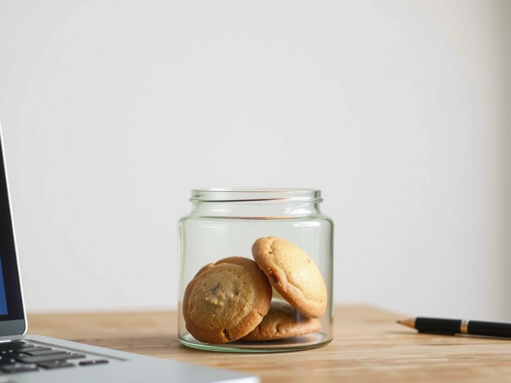 Průhledná skleněná nádoba na cookies